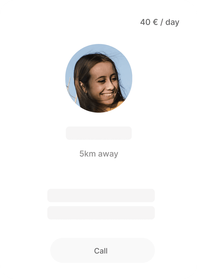 Sitter profile card representation